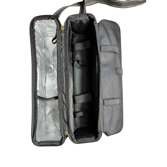 Picnic at Ascot Insulated Zip Canvas Wine Carrier Tote Travel Sling‎ Bag Black - Picture 6 of 8